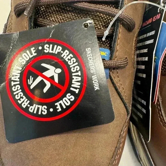 Sketchers work shoes safety toe slip resistant max cushioning size 8W - Picture 3 of 16